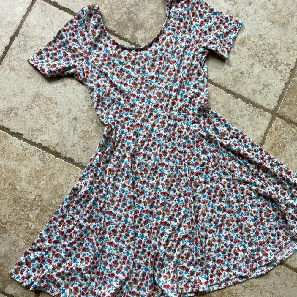 Francesca’s Red & Blue Cotton Dress